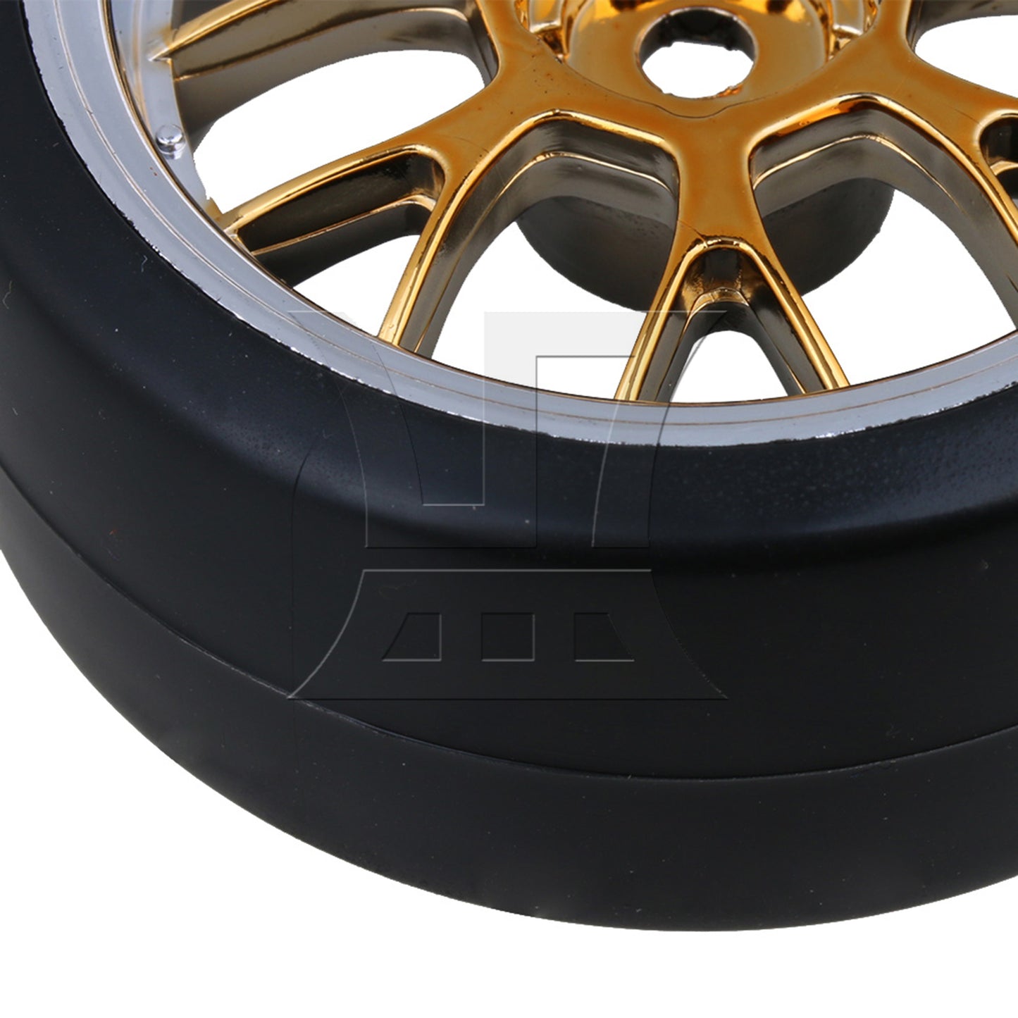BQLZR  RC1:10 On Road Car Y Shape Yellow Wheel Rims W/ Smooth Drift Tyre 290149