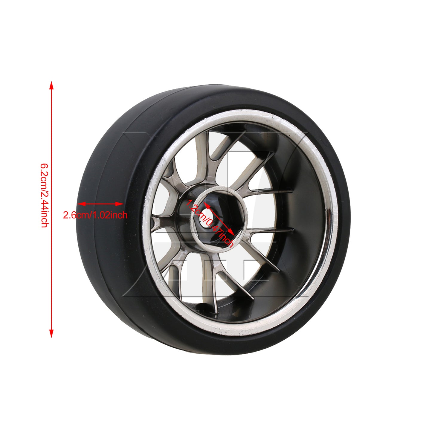 BQLZR  RC1:10 On Road Car Y Shape Yellow Wheel Rims W/ Smooth Drift Tyre 290149