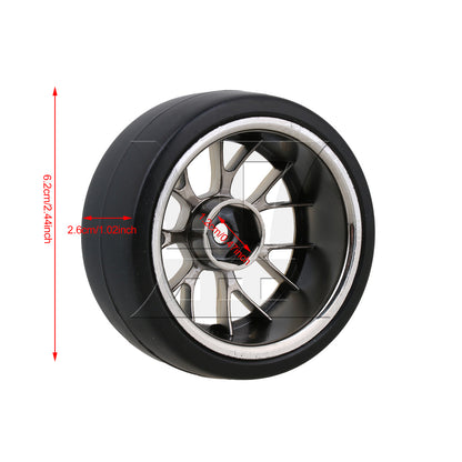 BQLZR  RC1:10 On Road Car Y Shape Yellow Wheel Rims W/ Smooth Drift Tyre 290149
