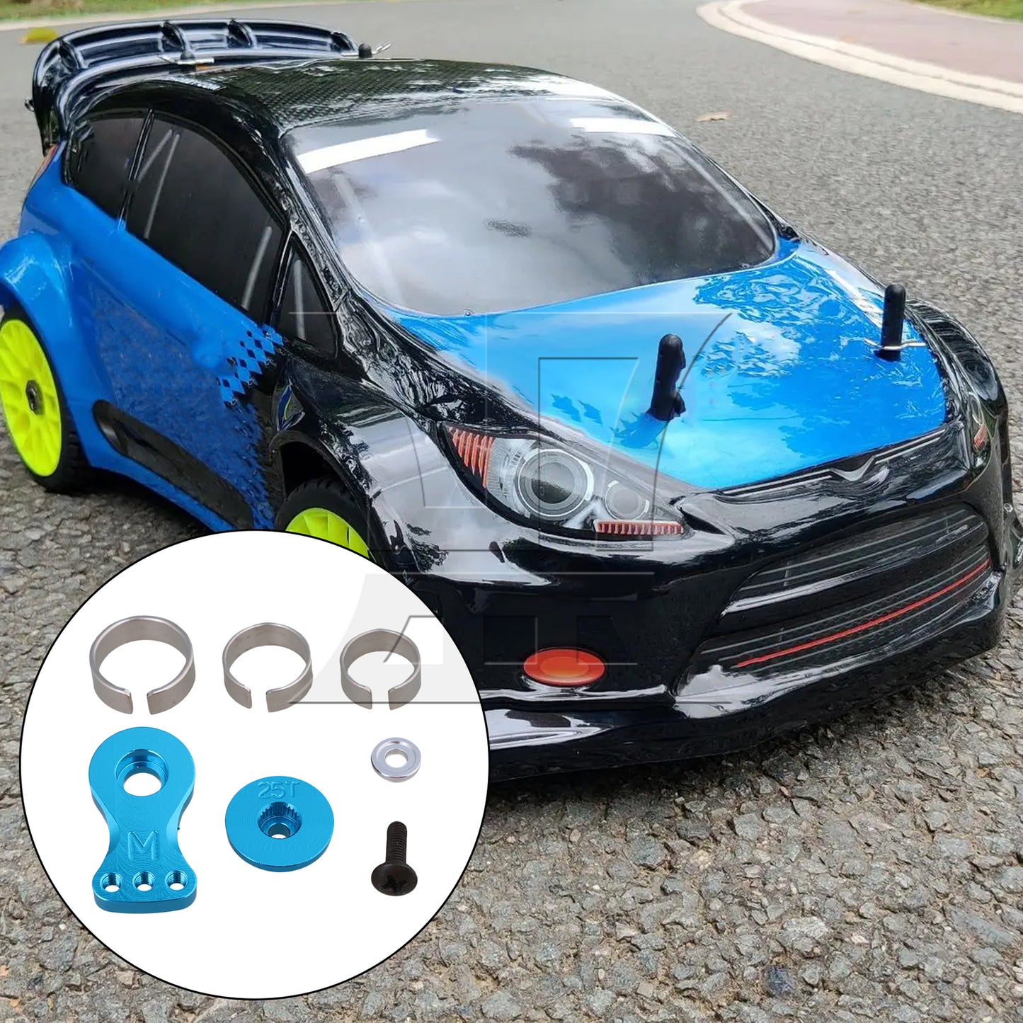BQLZR Blue 25T N10220B Steering Servo Horn Arm for RC1:8 1:10 1:16 Model Car