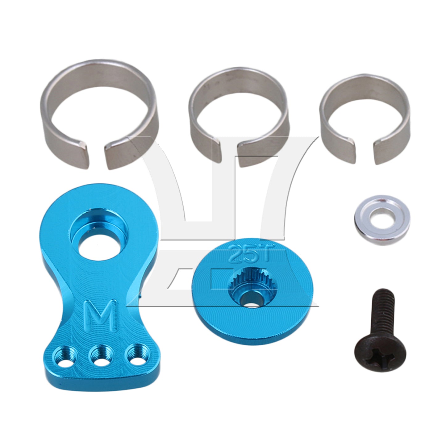 BQLZR Blue 25T N10220B Steering Servo Horn Arm for RC1:8 1:10 1:16 Model Car
