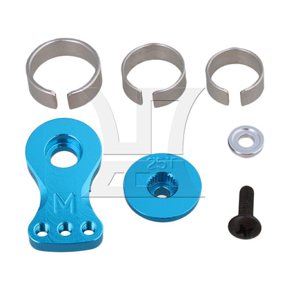 BQLZR Blue 25T N10220B Steering Servo Horn Arm for RC1:8 1:10 1:16 Model Car
