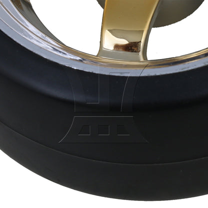 BQLZR 4pcs 12MM Yellow Wheel Rims&Drift Smooth Tyres RC1:10 for On Road Racing Car