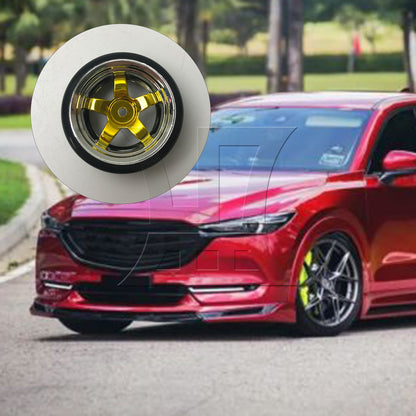 BQLZR 4pcs 12MM Yellow Wheel Rims&Drift Smooth Tyres RC1:10 for On Road Racing Car