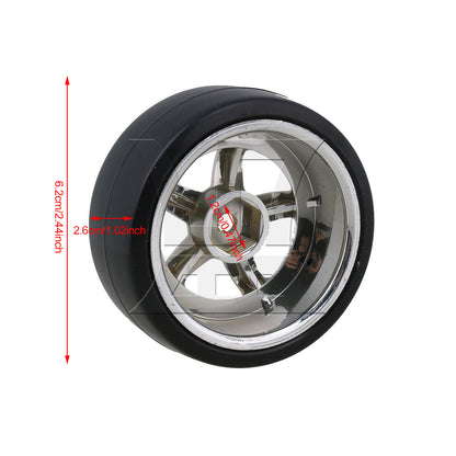 BQLZR 4pcs 12MM Yellow Wheel Rims&Drift Smooth Tyres RC1:10 for On Road Racing Car