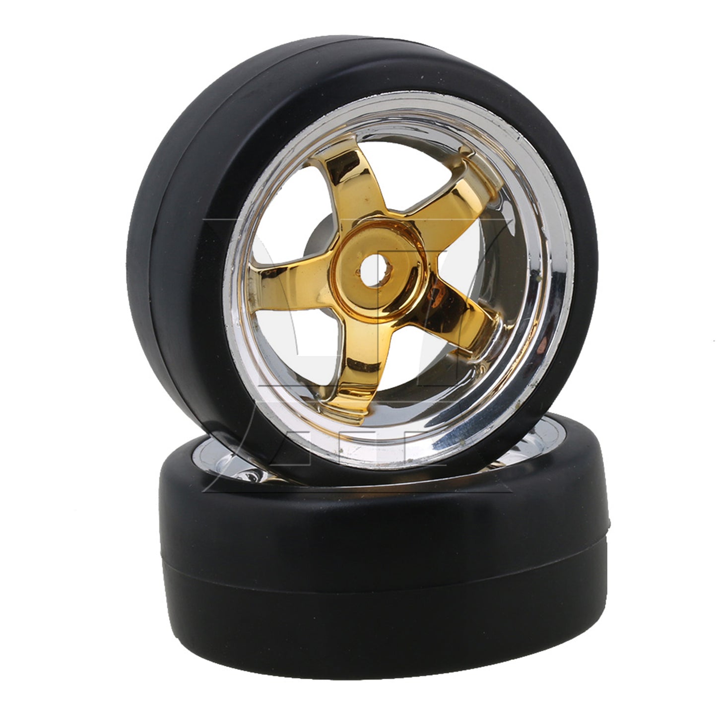 BQLZR 4pcs 12MM Yellow Wheel Rims&Drift Smooth Tyres RC1:10 for On Road Racing Car