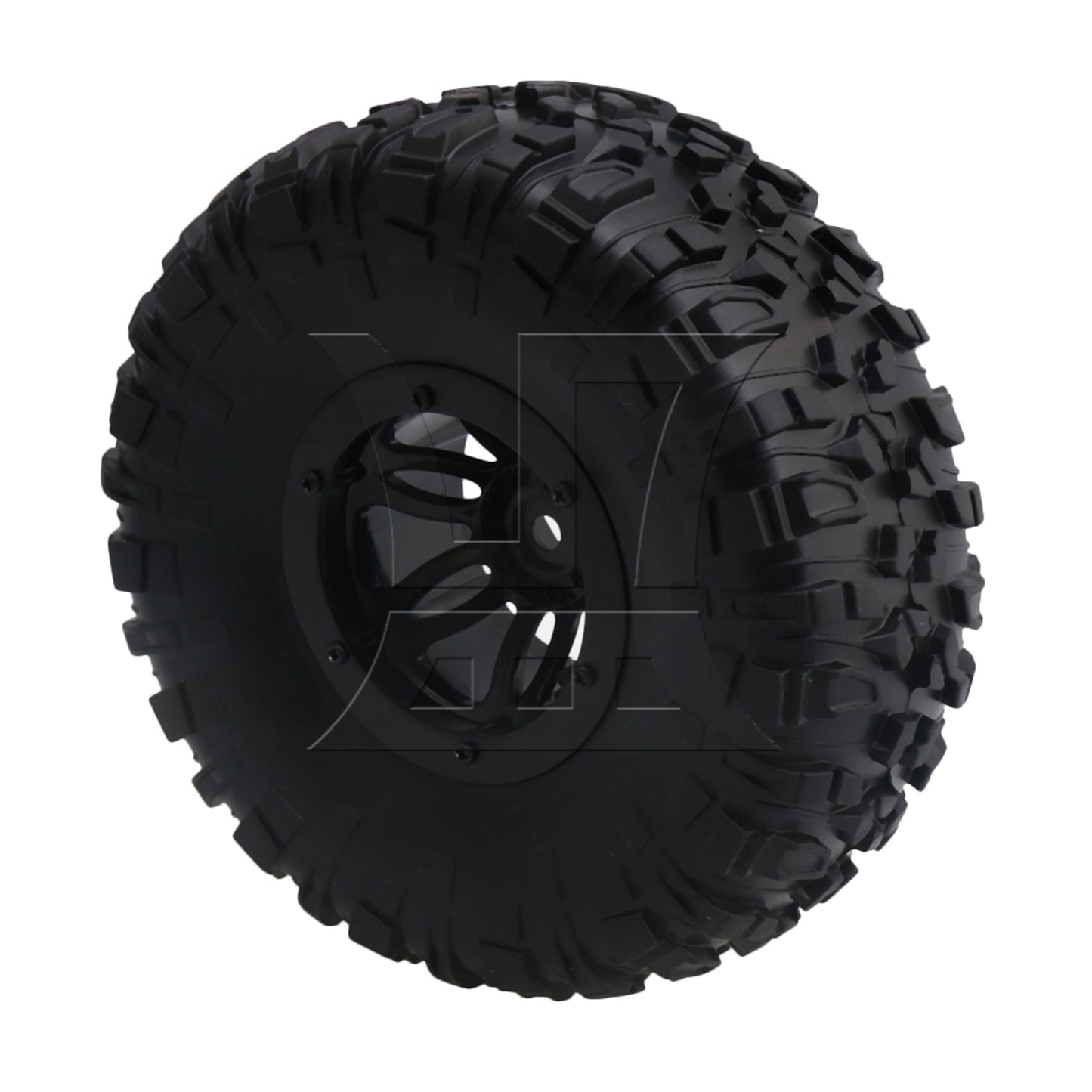 BQLZR 4x S Pattern 2.2" 1:10 RC Inflatable Tires& Alloy Black Beadlock Wheels