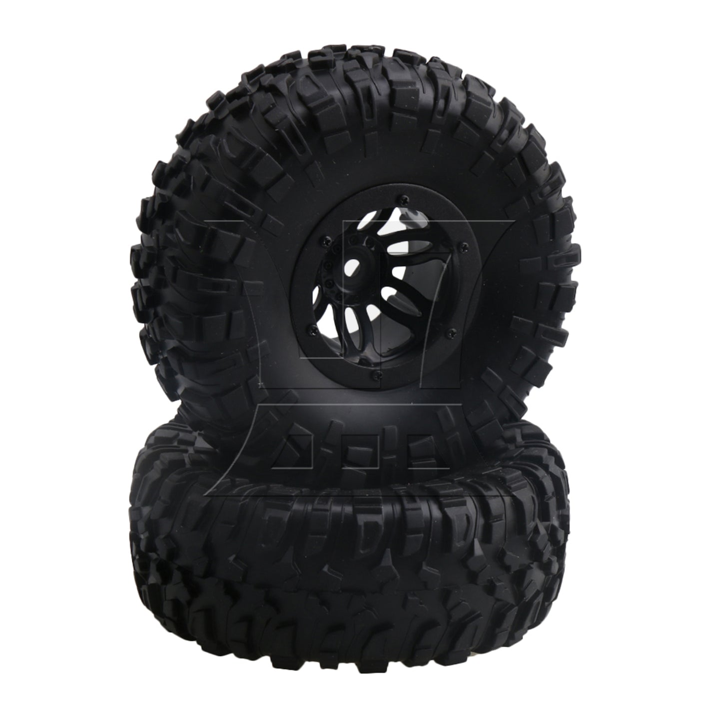 BQLZR 4x S Pattern 2.2" 1:10 RC Inflatable Tires& Alloy Black Beadlock Wheels