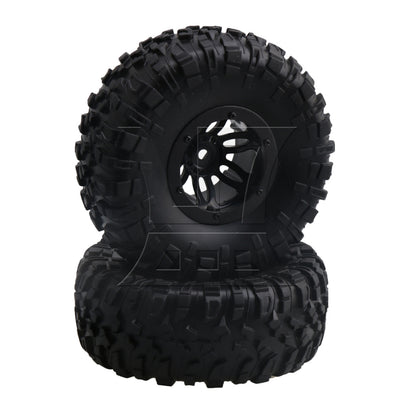 BQLZR 4x S Pattern 2.2" 1:10 RC Inflatable Tires& Alloy Black Beadlock Wheels