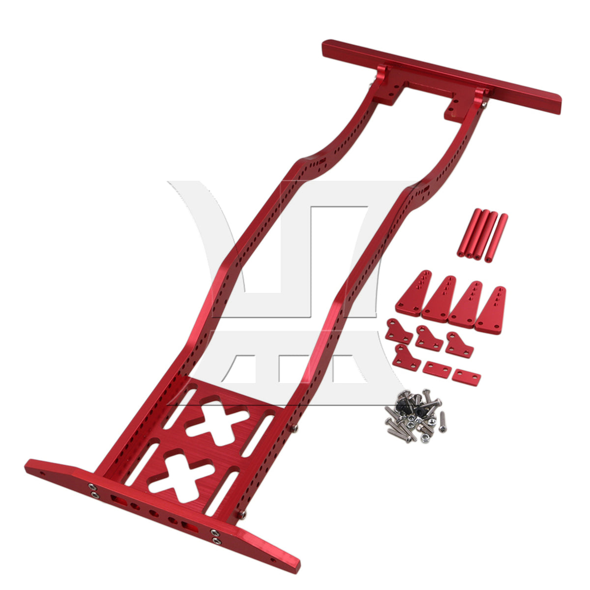 BQLZR Red Alumimum RC1:10 Chassis Frame Parts Replacement for AXIAL SCX10 RC4WD D90