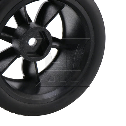 BQLZR  Plated Silver 6 Spoke Wheel Rim & Wheat Tyre for RC1:10 On Road Car BQLZR