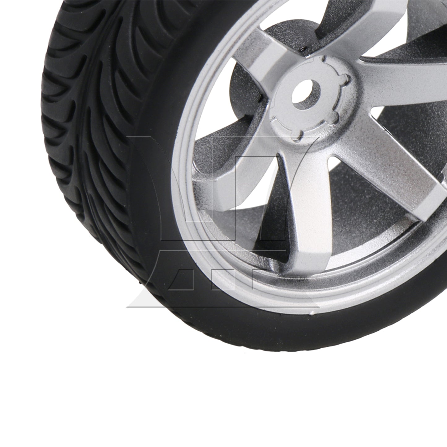 BQLZR  Plated Silver 6 Spoke Wheel Rim & Wheat Tyre for RC1:10 On Road Car BQLZR