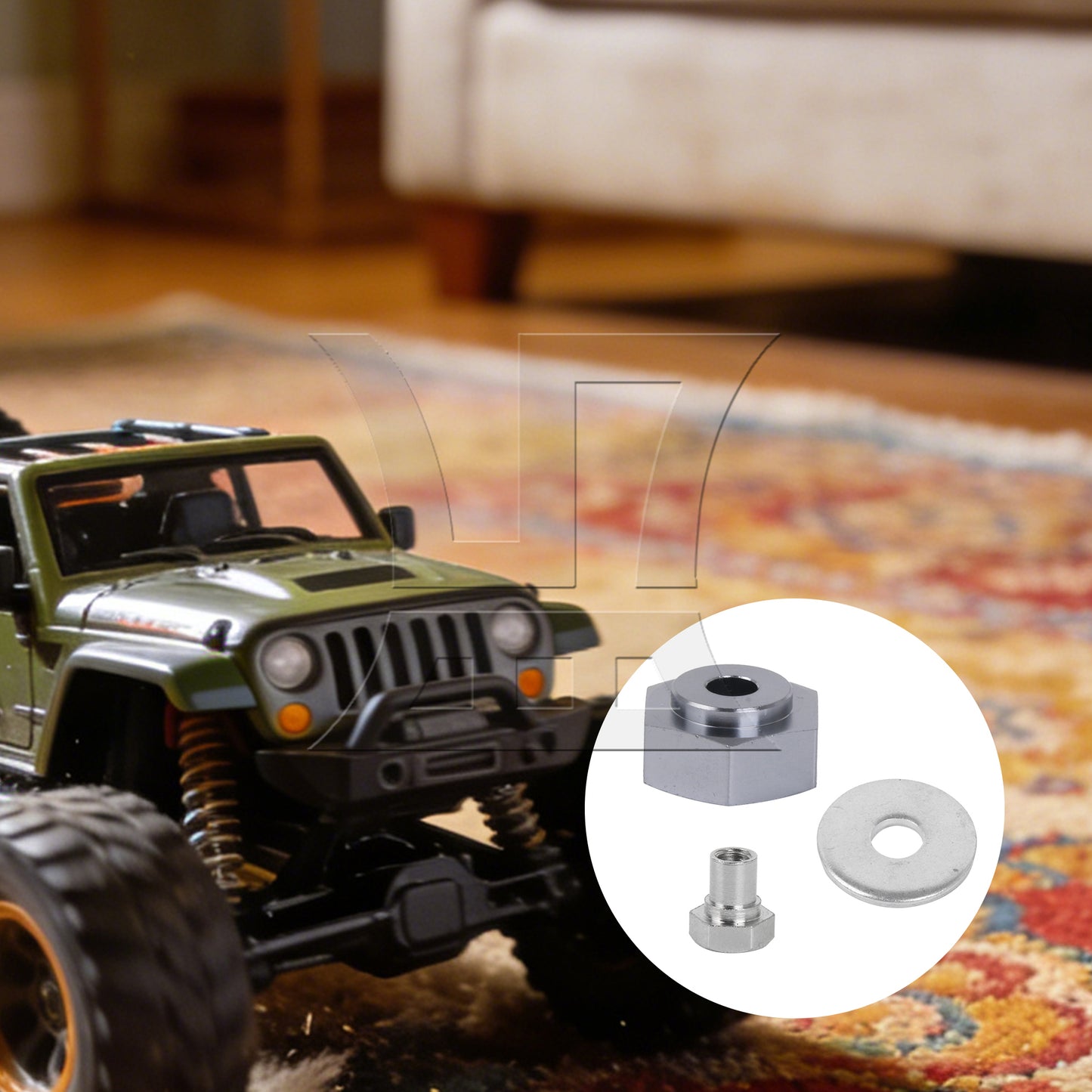 BQLZR 4xBQLZR Titanium Aluminum Alloy 12mm to 17mm Hex Adapter N10237 for RC1;10 Car