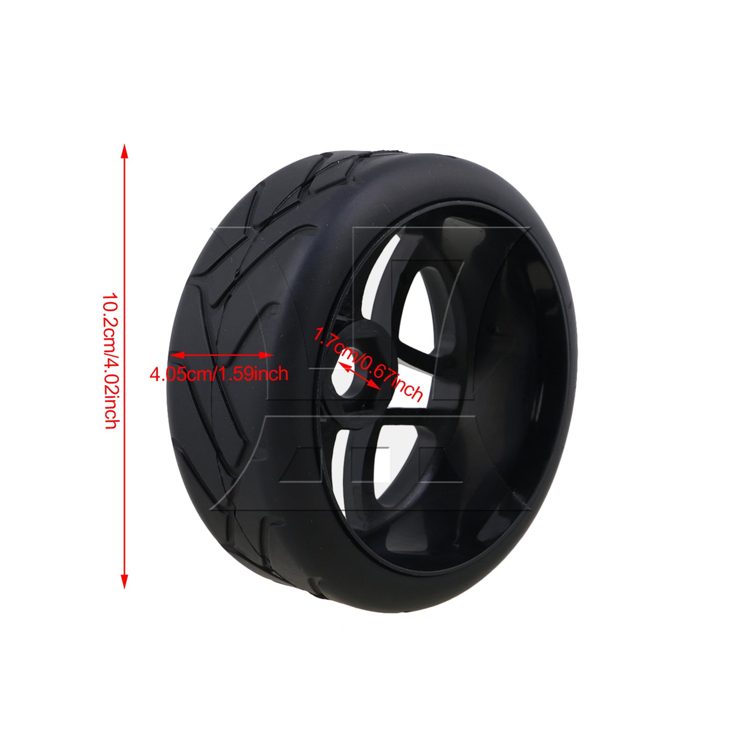 BQLZR  4PCS RC1:8 Off-Road Car Black Flower Type Rubber Tyre &5-Spoke Wheel Rim BQLZR