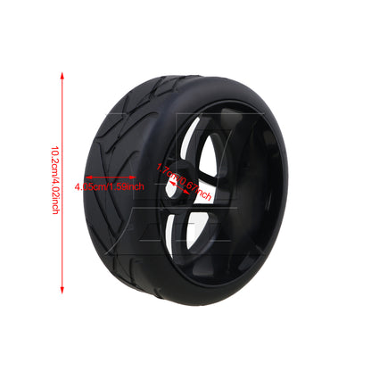 BQLZR  4PCS RC1:8 Off-Road Car Black Flower Type Rubber Tyre &5-Spoke Wheel Rim BQLZR