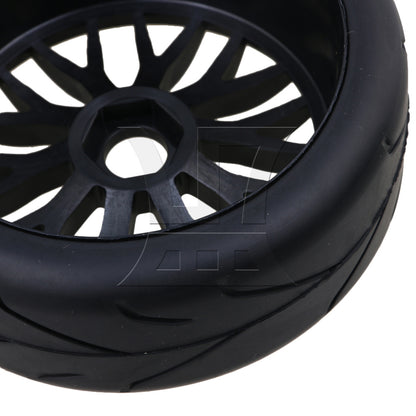 BQLZR RC1:8 Off Road Car Branch Rubber Tires & Black Y Shape Wheel Rims