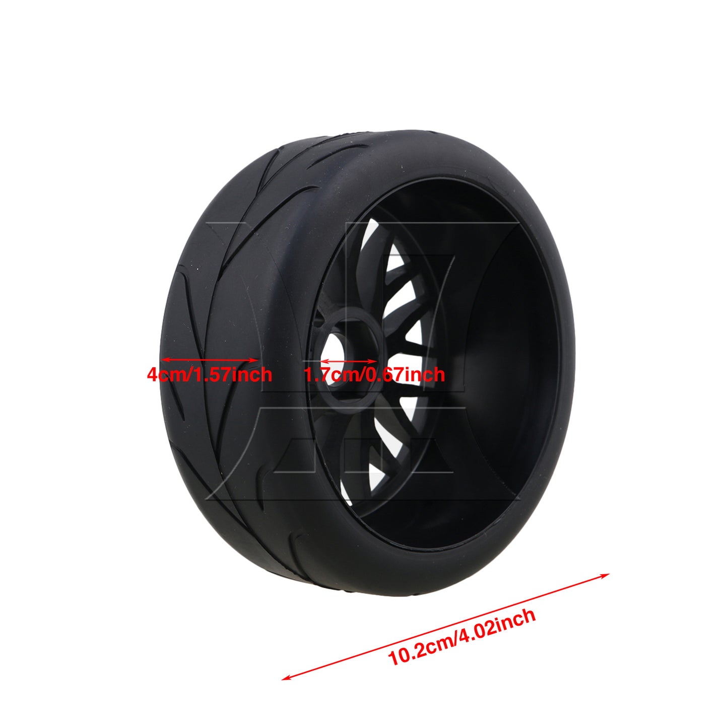 BQLZR RC1:8 Off Road Car Branch Rubber Tires & Black Y Shape Wheel Rims