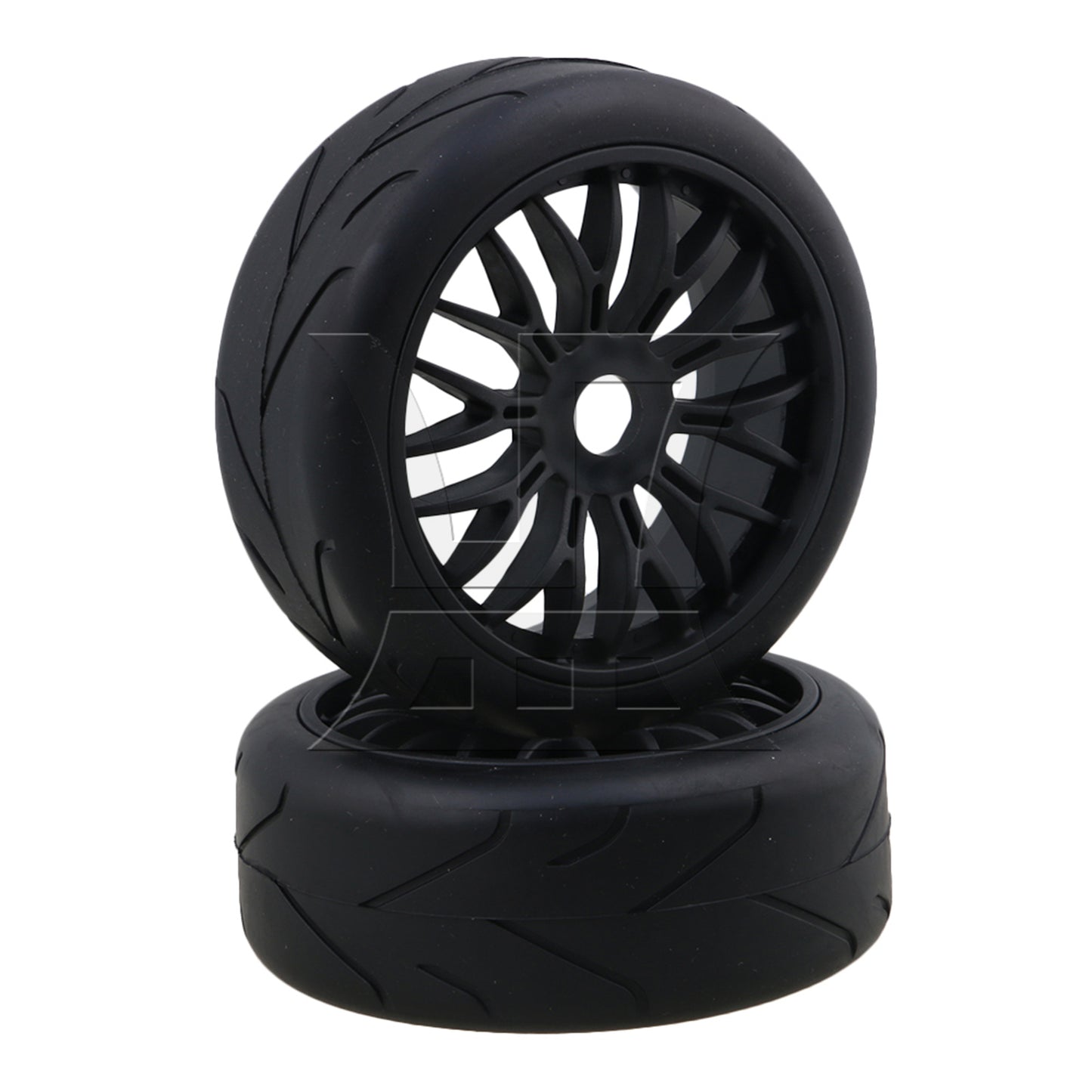 BQLZR RC1:8 Off Road Car Branch Rubber Tires & Black Y Shape Wheel Rims