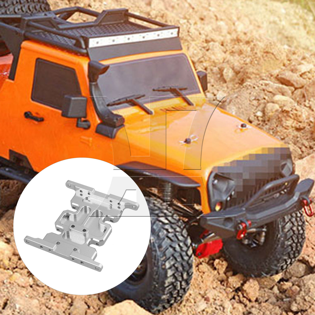 BQLZR RC1:10 Alloy Center Skid Transmission Plate Replacement for AXIAL SCX10 4WD