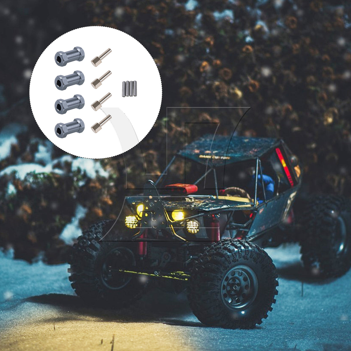 BQLZR 4PCS 12x25mm Titanium Color RC1:10 Wheel Hex Extension T10130 for Rock Crawler