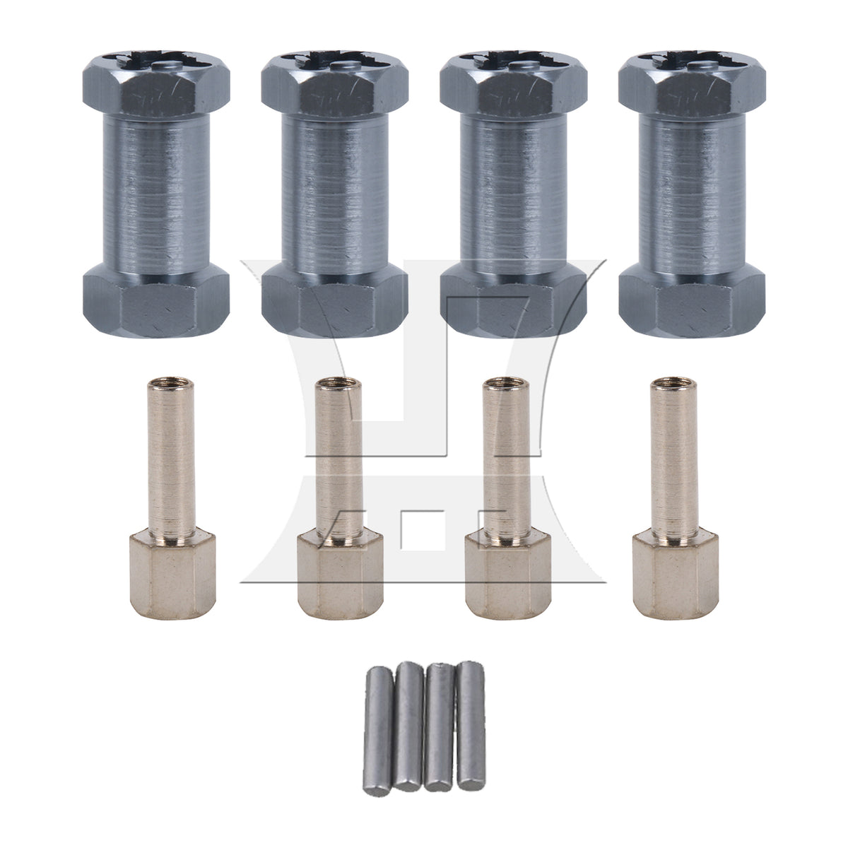 BQLZR 4PCS 12x25mm Titanium Color RC1:10 Wheel Hex Extension T10130 for Rock Crawler