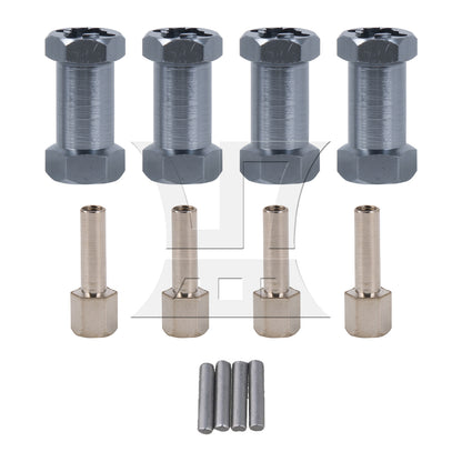 BQLZR 4PCS 12x25mm Titanium Color RC1:10 Wheel Hex Extension T10130 for Rock Crawler