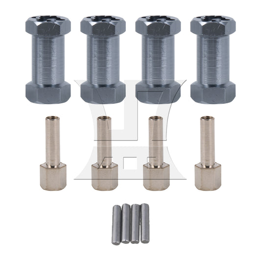 BQLZR 4PCS 12x25mm Titanium Color RC1:10 Wheel Hex Extension T10130 for Rock Crawler