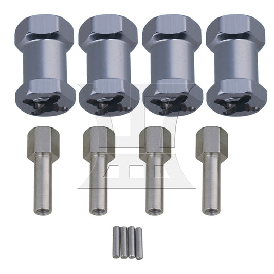 BQLZR 4PCS 12x20mm Titanium Color RC1:10 Wheel Hex Extension T10129 for Rock Crawler
