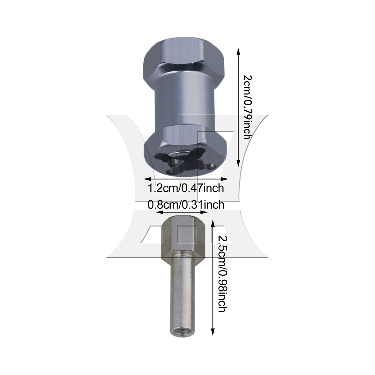 BQLZR 4PCS 12x20mm Titanium Color RC1:10 Wheel Hex Extension T10129 for Rock Crawler