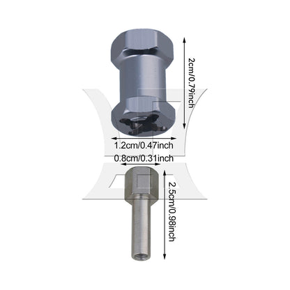 BQLZR 4PCS 12x20mm Titanium Color RC1:10 Wheel Hex Extension T10129 for Rock Crawler