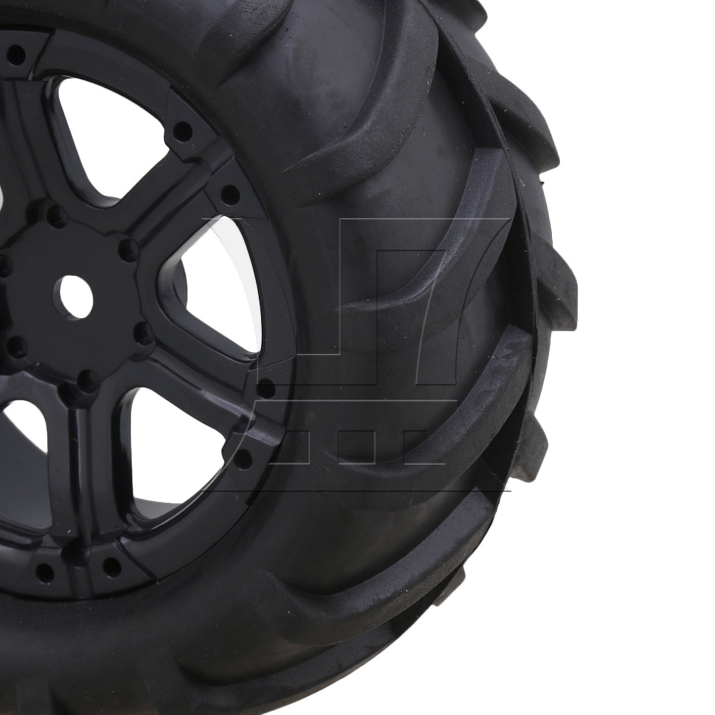 BQLZR 4PCS 20511 6 Spoke Wheel Rubber Wheat-type Tyre for RC 1:16 Truck Car Black
