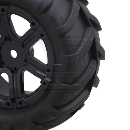 BQLZR 4PCS 20511 6 Spoke Wheel Rubber Wheat-type Tyre for RC 1:16 Truck Car Black