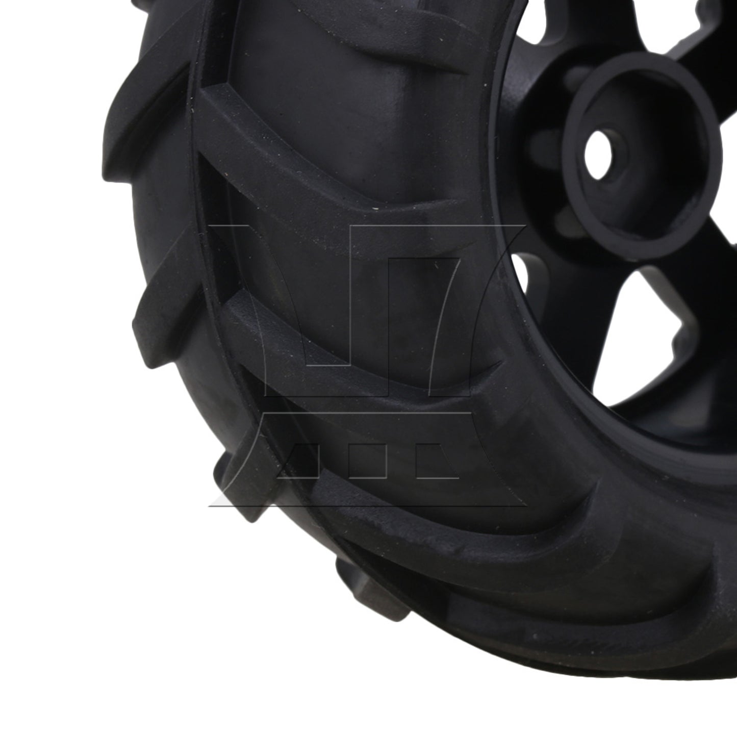 BQLZR 4PCS 20511 6 Spoke Wheel Rubber Wheat-type Tyre for RC 1:16 Truck Car Black