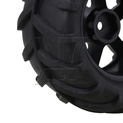 BQLZR 4PCS 20511 6 Spoke Wheel Rubber Wheat-type Tyre for RC 1:16 Truck Car Black