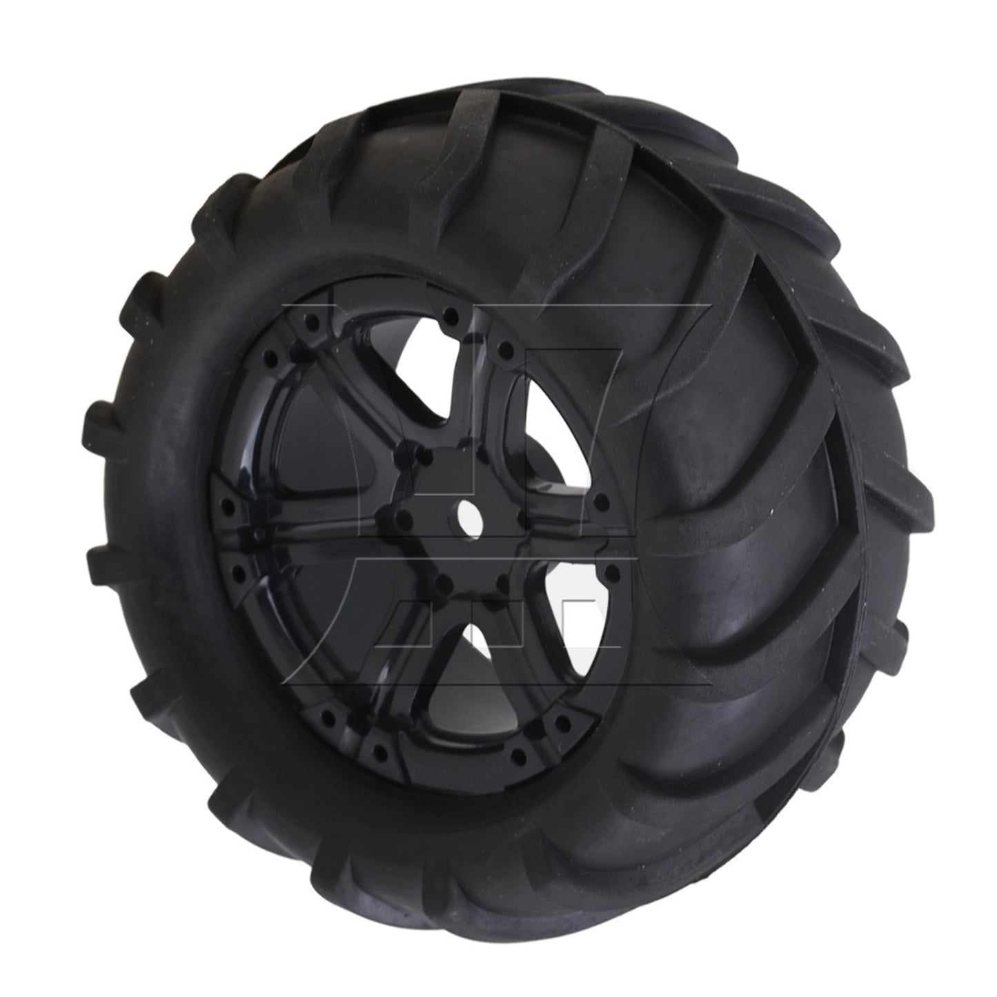 BQLZR 4PCS 20511 6 Spoke Wheel Rubber Wheat-type Tyre for RC 1:16 Truck Car Black