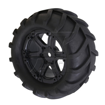 BQLZR 4PCS 20511 6 Spoke Wheel Rubber Wheat-type Tyre for RC 1:16 Truck Car Black