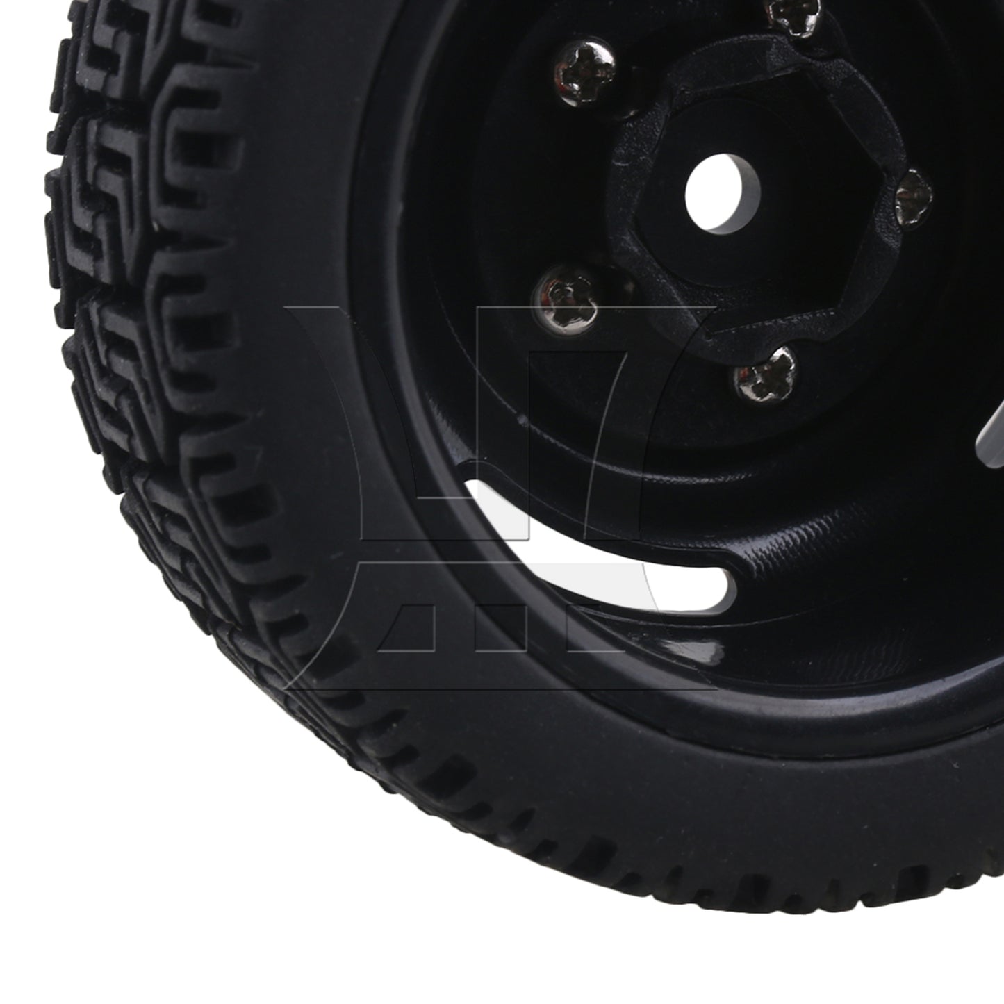 BQLZR 4x 20639 RC1:10 On Road Car L Shape Rubber Tires & 4 Holes Wheel Rims Black