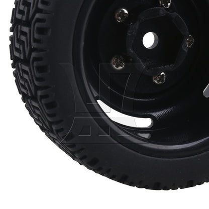BQLZR 4x 20639 RC1:10 On Road Car L Shape Rubber Tires & 4 Holes Wheel Rims Black