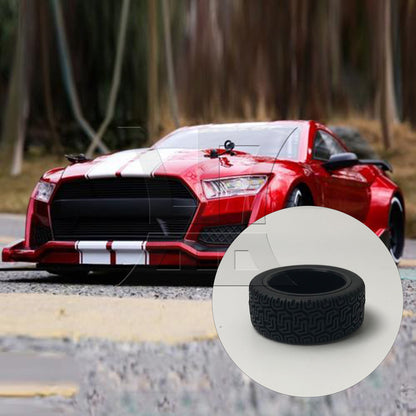 BQLZR 4x 20639 RC1:10 On Road Car L Shape Rubber Tires & 4 Holes Wheel Rims Black