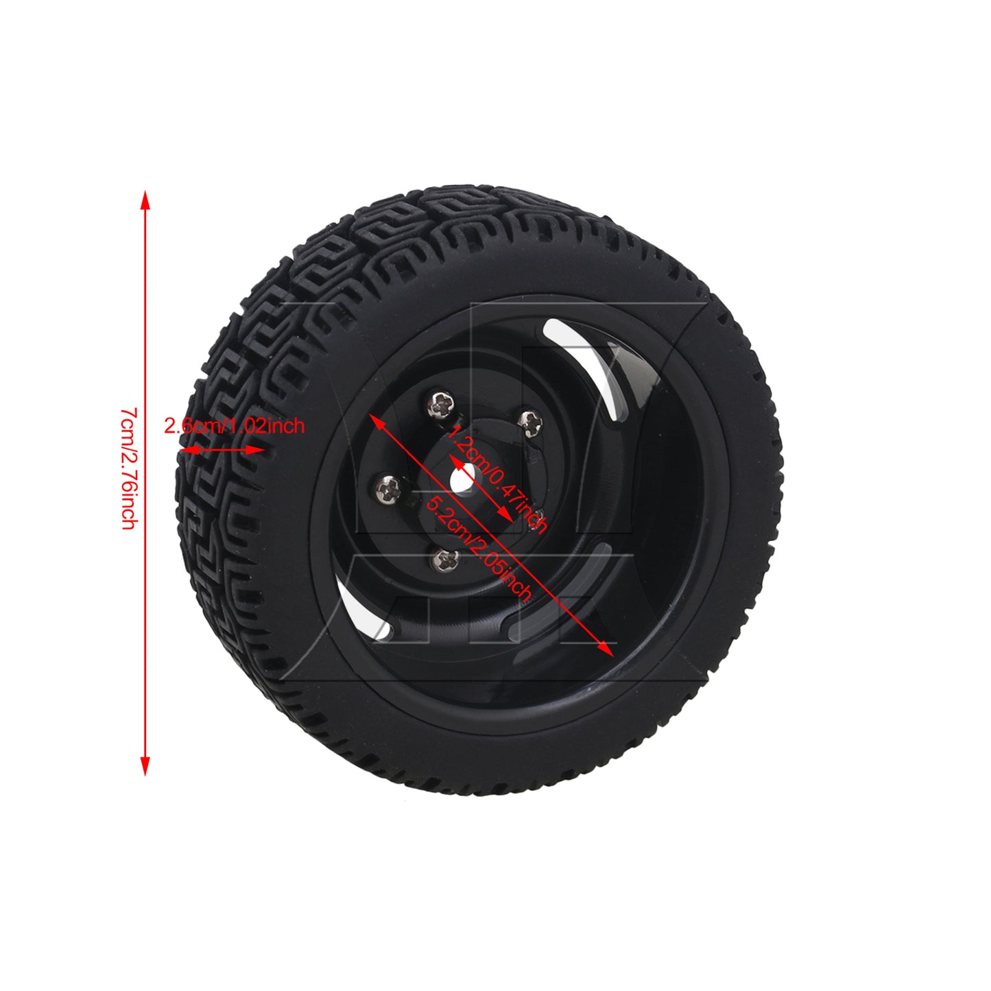 BQLZR 4x 20639 RC1:10 On Road Car L Shape Rubber Tires & 4 Holes Wheel Rims Black
