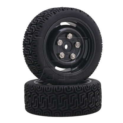 BQLZR 4x 20639 RC1:10 On Road Car L Shape Rubber Tires & 4 Holes Wheel Rims Black