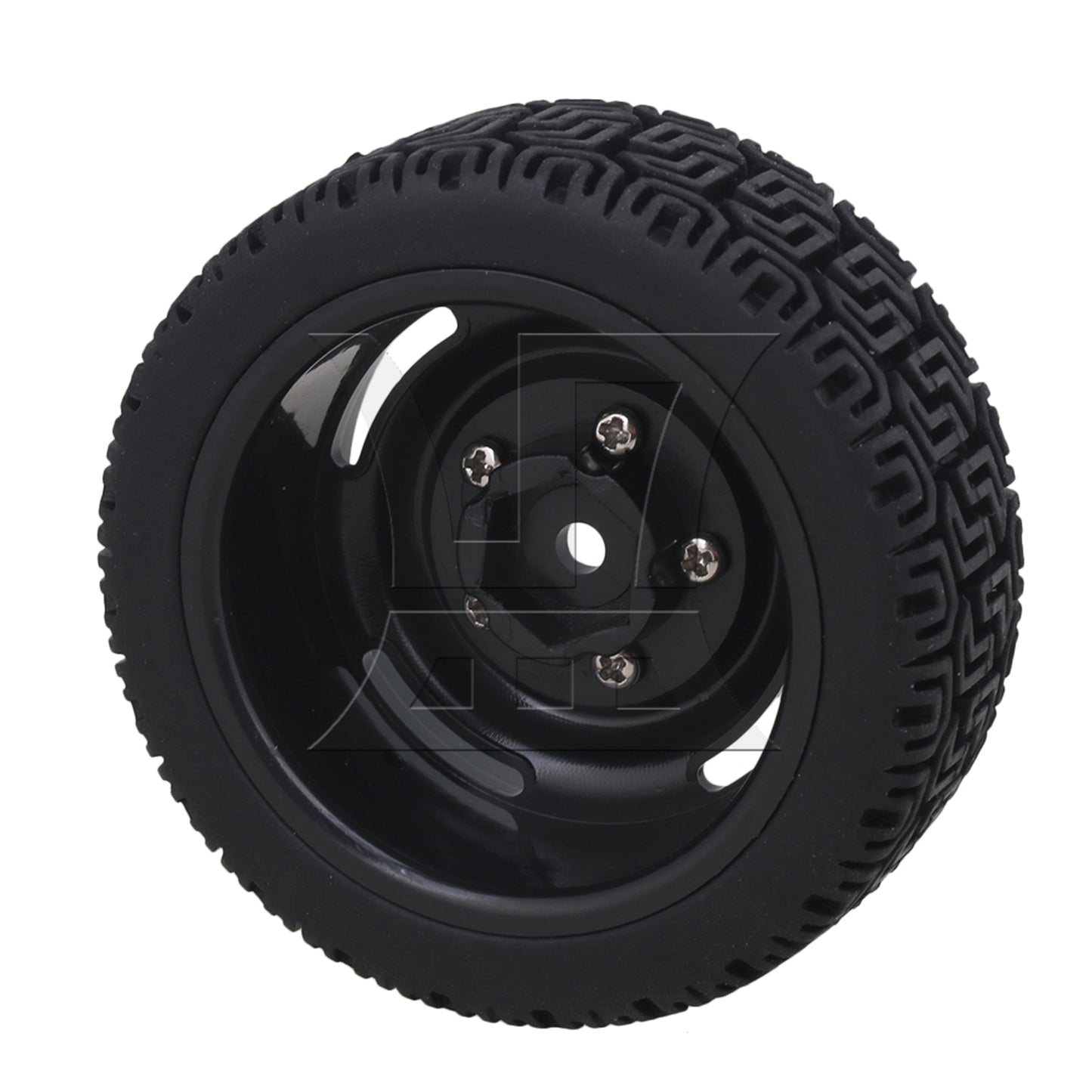 BQLZR 4x 20639 RC1:10 On Road Car L Shape Rubber Tires & 4 Holes Wheel Rims Black