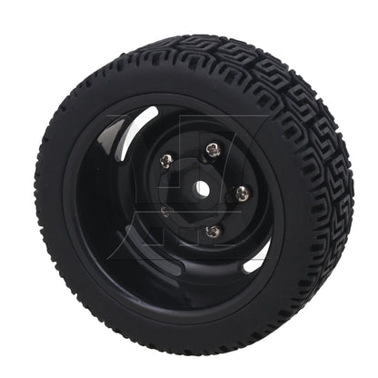 BQLZR 4x 20639 RC1:10 On Road Car L Shape Rubber Tires & 4 Holes Wheel Rims Black