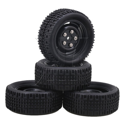 BQLZR 4pieces RC1:10 On Road Car Rally Car U Rubber Tyres + 4-Hole Wheel Rims 20662