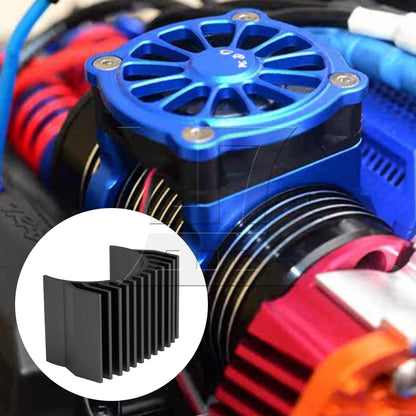BQLZR RC 1/10 Car Aluminum Alloy 540 Motor Heatsink for 40x40mm Cooling Fan Black