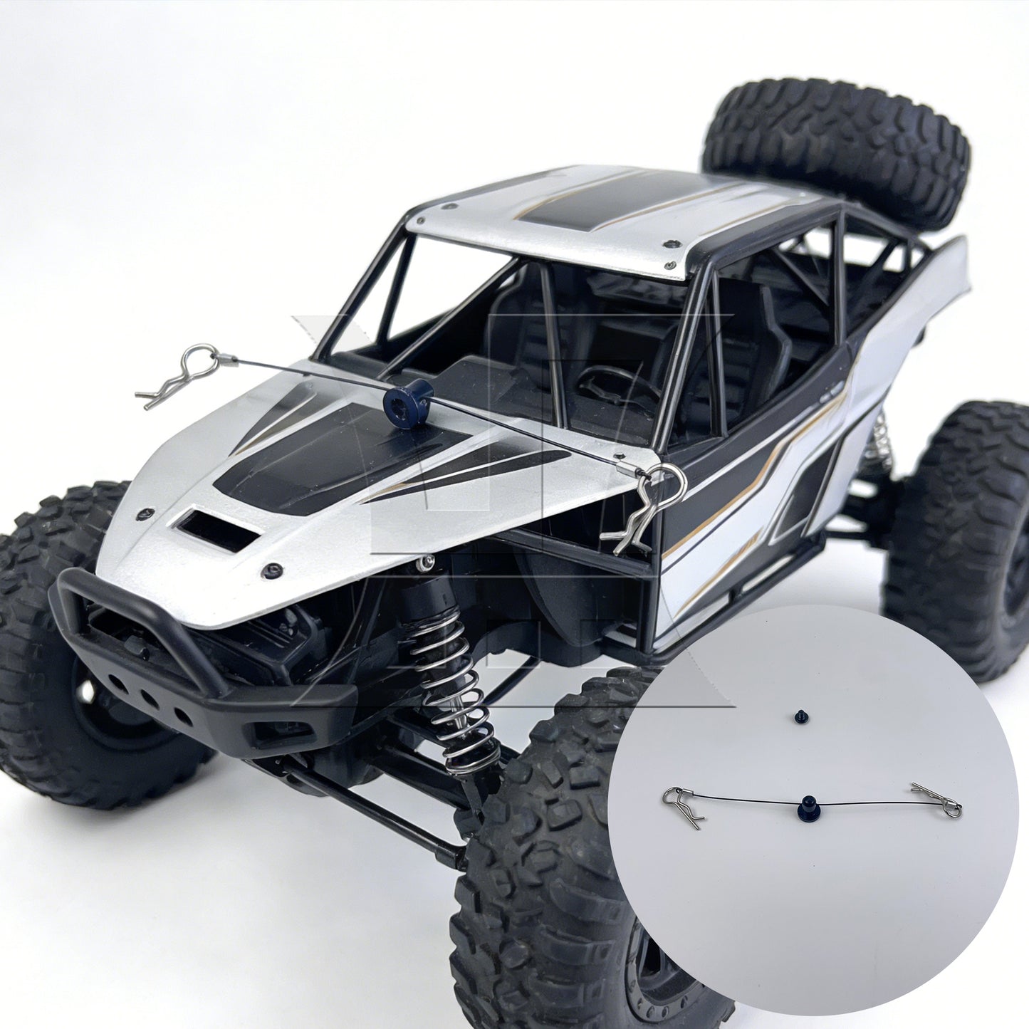 BQLZR 2 Pieces Black Steel Aluminum RC1:10 Body Shell Clip N10258BL for RC Model Car