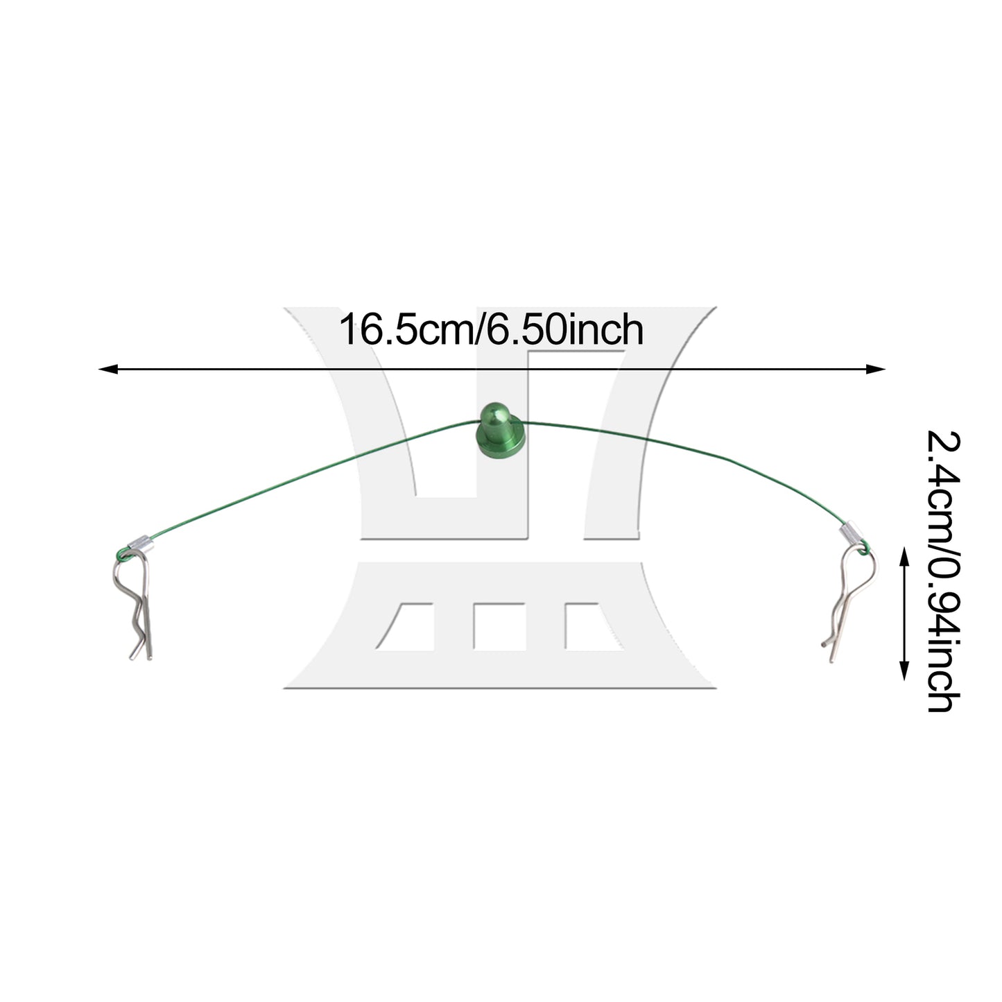 BQLZR 2pcs BQLZR Green 1:10 RC Car Body Clip Pins Metal Wire 165mm Retainers