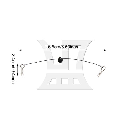 BQLZR 2X N10259BL Black RC1:10 Car Body Clip Pins Stealth Wire 165mm Retainer