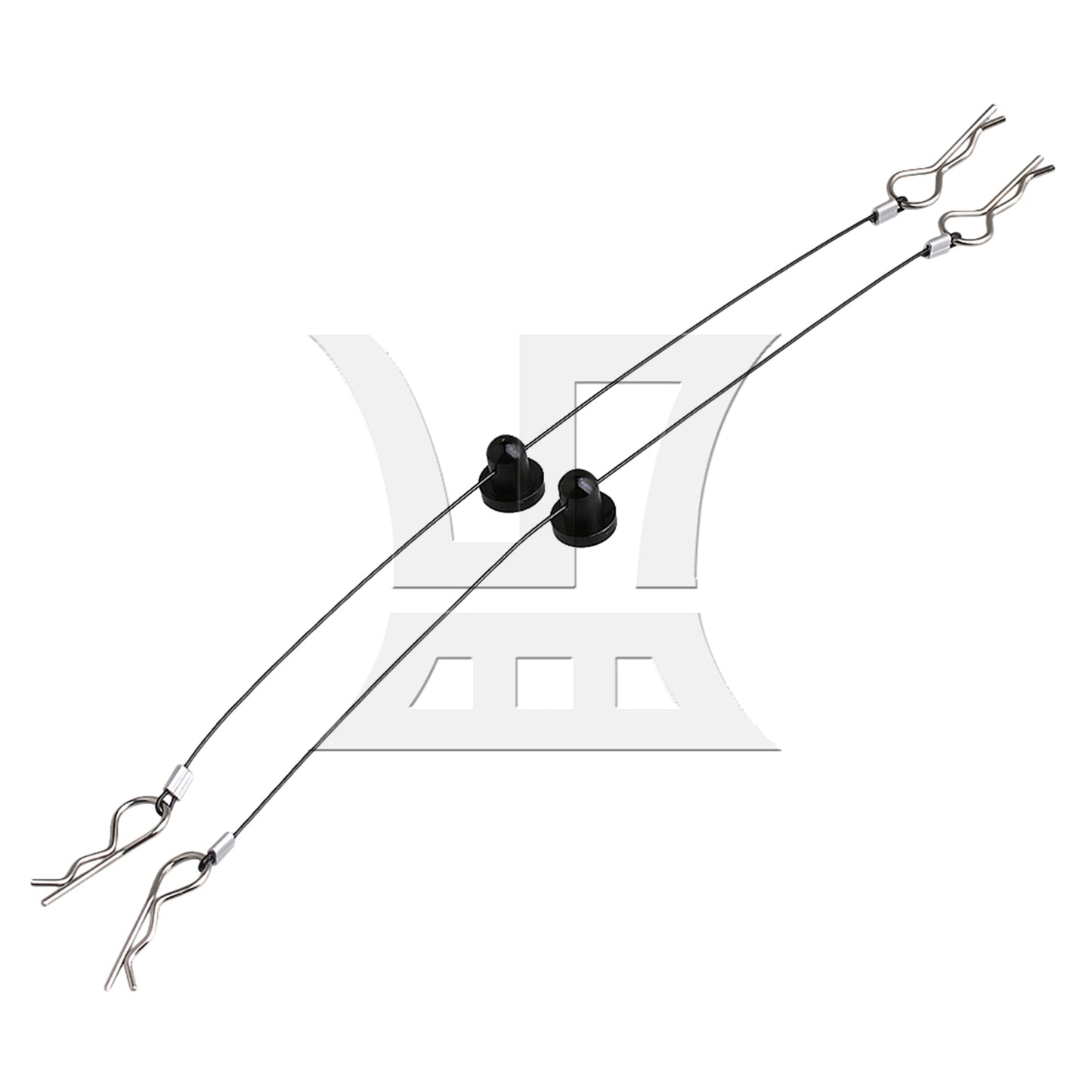 BQLZR 2X N10259BL Black RC1:10 Car Body Clip Pins Stealth Wire 165mm Retainer