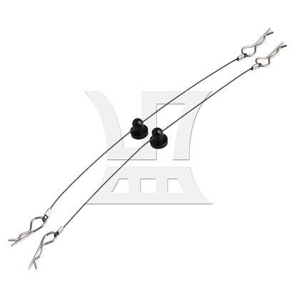 BQLZR 2X N10259BL Black RC1:10 Car Body Clip Pins Stealth Wire 165mm Retainer